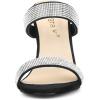 imageAllegra K Womens Open Toe Stiletto Heel Rhinestone Mules SandalsBlack