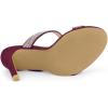 imageAllegra K Womens Open Toe Stiletto Heel Rhinestone Mules SandalsBurgundy