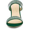 imageAllegra K Womens Open Toe Stiletto Heel Rhinestone Mules SandalsEmerald Green