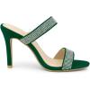 imageAllegra K Womens Open Toe Stiletto Heel Rhinestone Mules SandalsEmerald Green