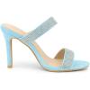 imageAllegra K Womens Open Toe Stiletto Heel Rhinestone Mules SandalsLight Blue