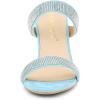 imageAllegra K Womens Open Toe Stiletto Heel Rhinestone Mules SandalsLight Blue