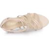imageAllegra K Womens Open Toe Strappy Stiletto Heel Lace Up SandalsBeige