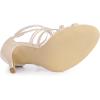 imageAllegra K Womens Open Toe Strappy Stiletto Heel Lace Up SandalsBeige