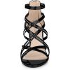 imageAllegra K Womens Open Toe Strappy Stiletto Heel Lace Up SandalsBlack