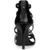 imageAllegra K Womens Open Toe Strappy Stiletto Heel Lace Up SandalsBlack