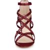 imageAllegra K Womens Open Toe Strappy Stiletto Heel Lace Up SandalsBurgundy