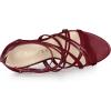 imageAllegra K Womens Open Toe Strappy Stiletto Heel Lace Up SandalsBurgundy