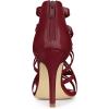 imageAllegra K Womens Open Toe Strappy Stiletto Heel Lace Up SandalsBurgundy