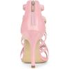 imageAllegra K Womens Open Toe Strappy Stiletto Heel Lace Up SandalsPink
