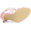 imageAllegra K Womens Open Toe Strappy Stiletto Heel Lace Up SandalsPink