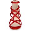 imageAllegra K Womens Open Toe Strappy Stiletto Heel Lace Up SandalsRed