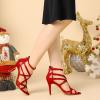 imageAllegra K Womens Open Toe Strappy Stiletto Heel Lace Up SandalsRed