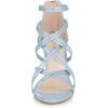 imageAllegra K Womens Open Toe Strappy Stiletto Heel Lace Up SandalsSky Blue