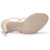 imageAllegra K Womens Open Toe Triple Straps Stiletto High Heel SandalsBeige