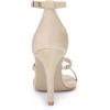imageAllegra K Womens Open Toe Triple Straps Stiletto High Heel SandalsBeige