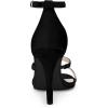 imageAllegra K Womens Open Toe Triple Straps Stiletto High Heel SandalsBlack