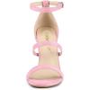 imageAllegra K Womens Open Toe Triple Straps Stiletto High Heel SandalsPink