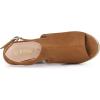 imageAllegra K Womens Peep Toe Slingback Platform Espadrilles Wedge SandalsBrown