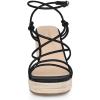 imageAllegra K Womens Platform Espadrille Wedge Heel Slingback Strappy SandalsBlack