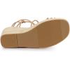 imageAllegra K Womens Platform Espadrille Wedge Heel Slingback Strappy SandalsNude