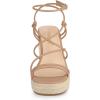 imageAllegra K Womens Platform Espadrille Wedge Heel Slingback Strappy SandalsNude
