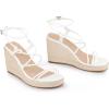 imageAllegra K Womens Platform Espadrille Wedge Heel Slingback Strappy SandalsWhite