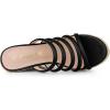 imageAllegra K Womens Platform Espadrille Wedge Strappy Straps Slides WedgesBlack