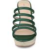 imageAllegra K Womens Platform Espadrille Wedge Strappy Straps Slides WedgesDark Green