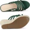 imageAllegra K Womens Platform Espadrille Wedge Strappy Straps Slides WedgesDark Green