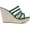 imageAllegra K Womens Platform Espadrille Wedge Strappy Straps Slides WedgesDark Green