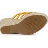 imageAllegra K Womens Platform Espadrille Wedge Strappy Straps Slides WedgesGolden Yellow