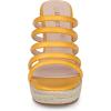 imageAllegra K Womens Platform Espadrille Wedge Strappy Straps Slides WedgesGolden Yellow