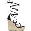 imageAllegra K Womens Platform Espadrilles Heels Clear Strap Lace Up Wedges SandalsBlack
