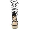 imageAllegra K Womens Platform Espadrilles Heels Clear Strap Lace Up Wedges SandalsBlack