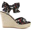 imageAllegra K Womens Platform Floral Printed Slingback Espadrille Wedge SandalsBlack
