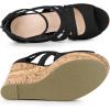 imageAllegra K Womens Platform Peep Toe Cutout Caged Cork Wedge Heel SandalsBlack