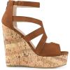 imageAllegra K Womens Platform Peep Toe Cutout Caged Cork Wedge Heel SandalsBrown