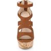 imageAllegra K Womens Platform Peep Toe Cutout Caged Cork Wedge Heel SandalsBrown