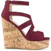 imageAllegra K Womens Platform Peep Toe Cutout Caged Cork Wedge Heel SandalsBurgundy