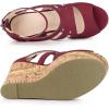 imageAllegra K Womens Platform Peep Toe Cutout Caged Cork Wedge Heel SandalsBurgundy