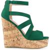 imageAllegra K Womens Platform Peep Toe Cutout Caged Cork Wedge Heel SandalsGreen