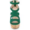 imageAllegra K Womens Platform Peep Toe Cutout Caged Cork Wedge Heel SandalsGreen