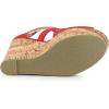 imageAllegra K Womens Platform Peep Toe Cutout Caged Cork Wedge Heel SandalsRed