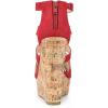 imageAllegra K Womens Platform Peep Toe Cutout Caged Cork Wedge Heel SandalsRed