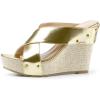 imageAllegra K Womens Platform Slide Wedge SandalsGold Tone