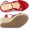 imageAllegra K Womens Platform Slingback Espadrille Wedge Heel SandalsRed