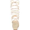 imageAllegra K Womens Platform Square Toe Lace Up Espadrilles Heels Wedge SandalsBeige