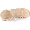 imageAllegra K Womens Platform Square Toe Lace Up Espadrilles Heels Wedge SandalsBeige