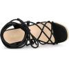 imageAllegra K Womens Platform Square Toe Lace Up Espadrilles Heels Wedge SandalsBlack